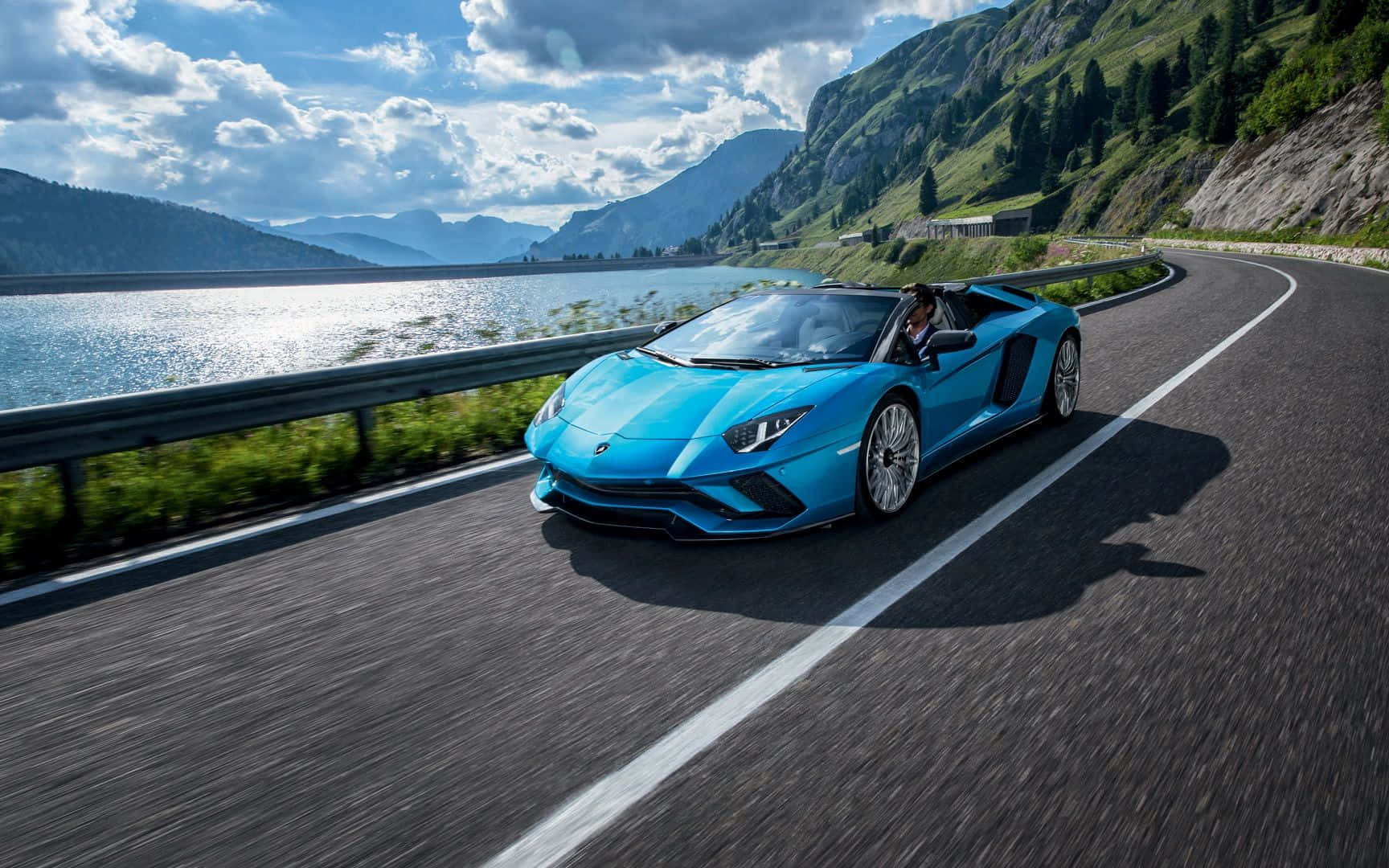 Lamborghini Aventador na Sports Light Blue Wallpaper