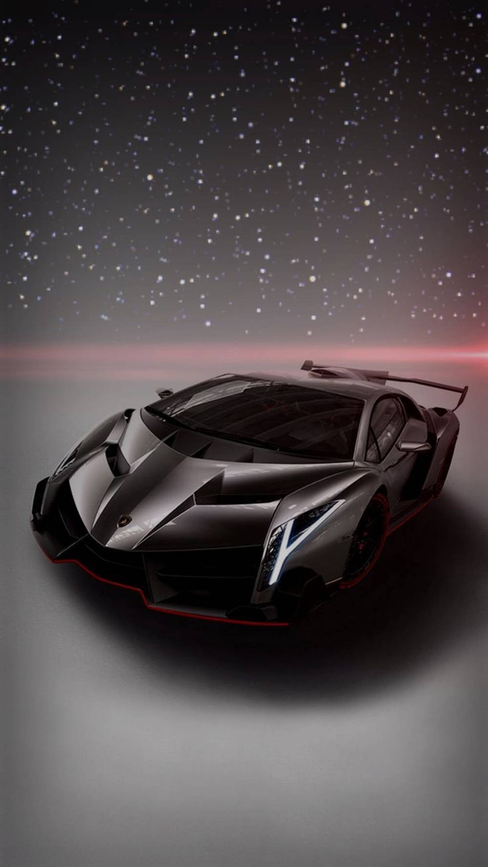 Lamborghini iPhone Itim na Sasakyan sa Ilalim ng Malamig na Kalangitan Wallpaper