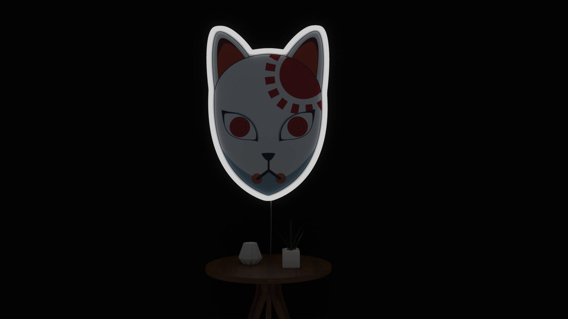 Lampshade na Maskara ng Demon Slayer na Kumikinang Wallpaper