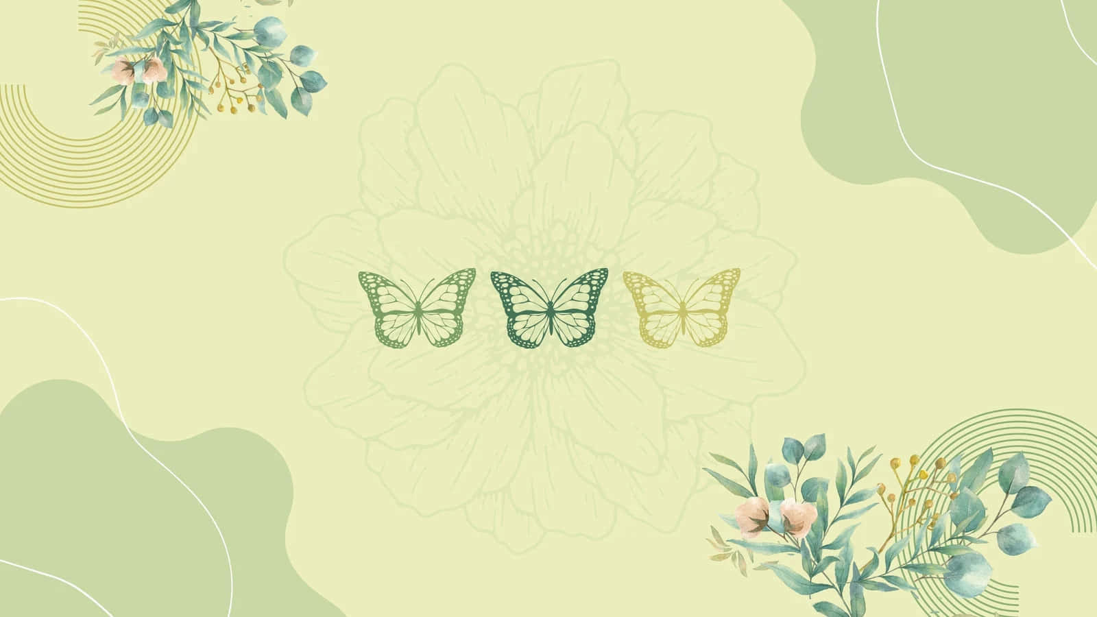 Laptop Sage Green na may Monarch Butterflies Wallpaper