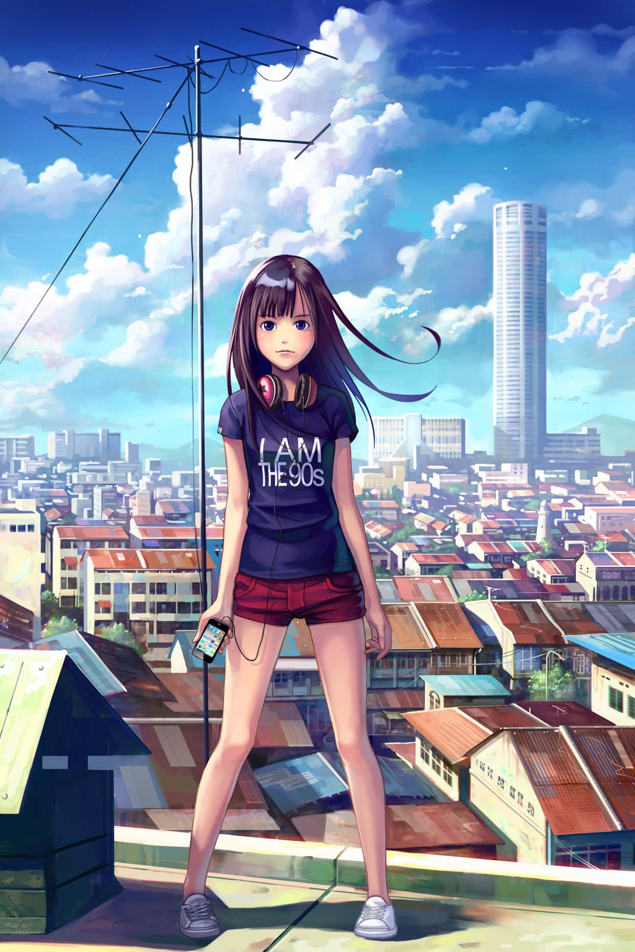 Larawan Ang Masiglang Lungsod ng Anime Wallpaper