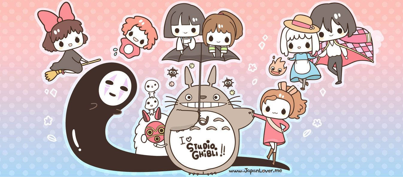 Larawan Dalawang Kaibig-ibig na Forest Spirits, Mula sa My Neighbor Totoro Wallpaper