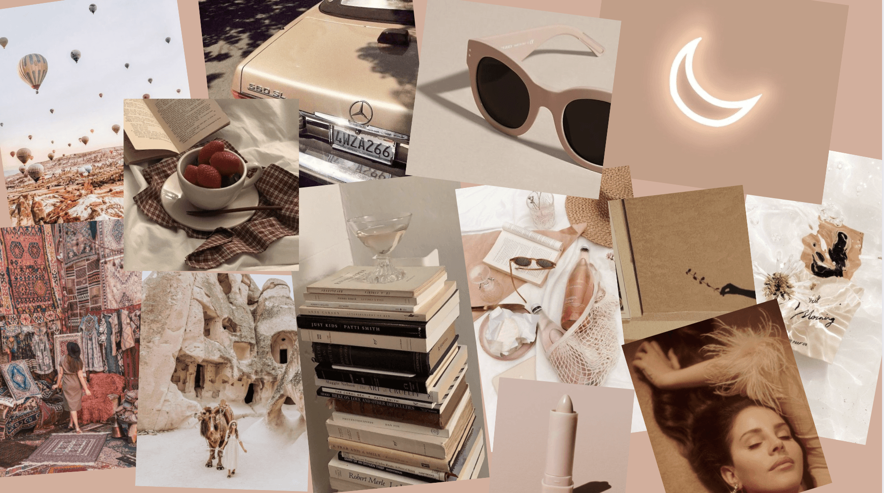 Larawan: Mapayapang Beige Aesthetic Background Wallpaper