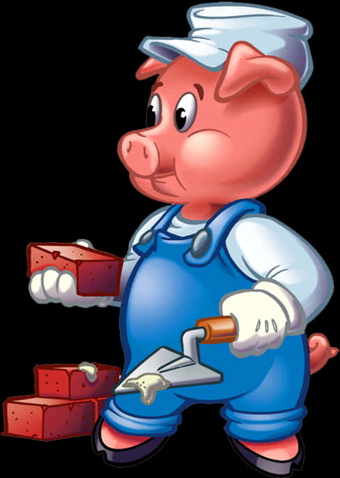Larawan ng Cartoon Pig Builder Wallpaper