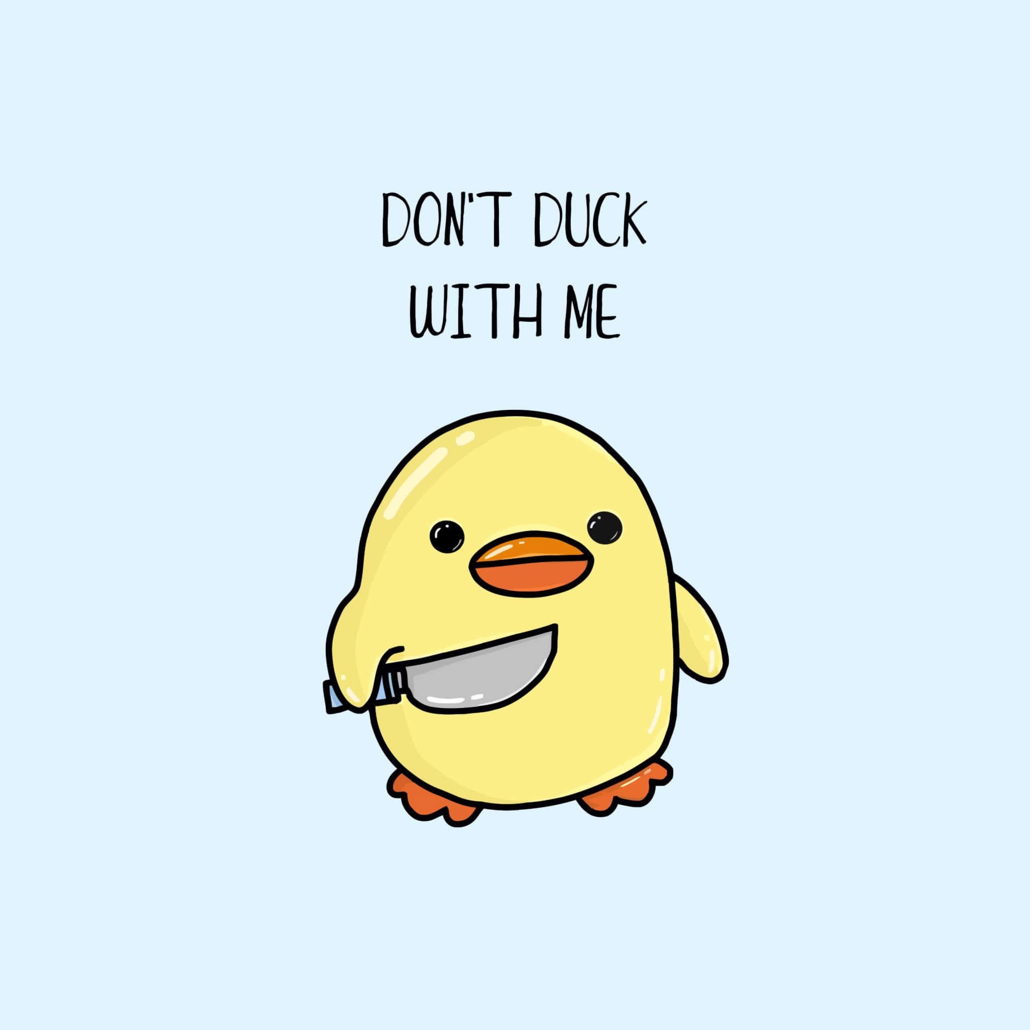 Larawan ng Cute na Dilaw na Pato na Gumuhit Wallpaper