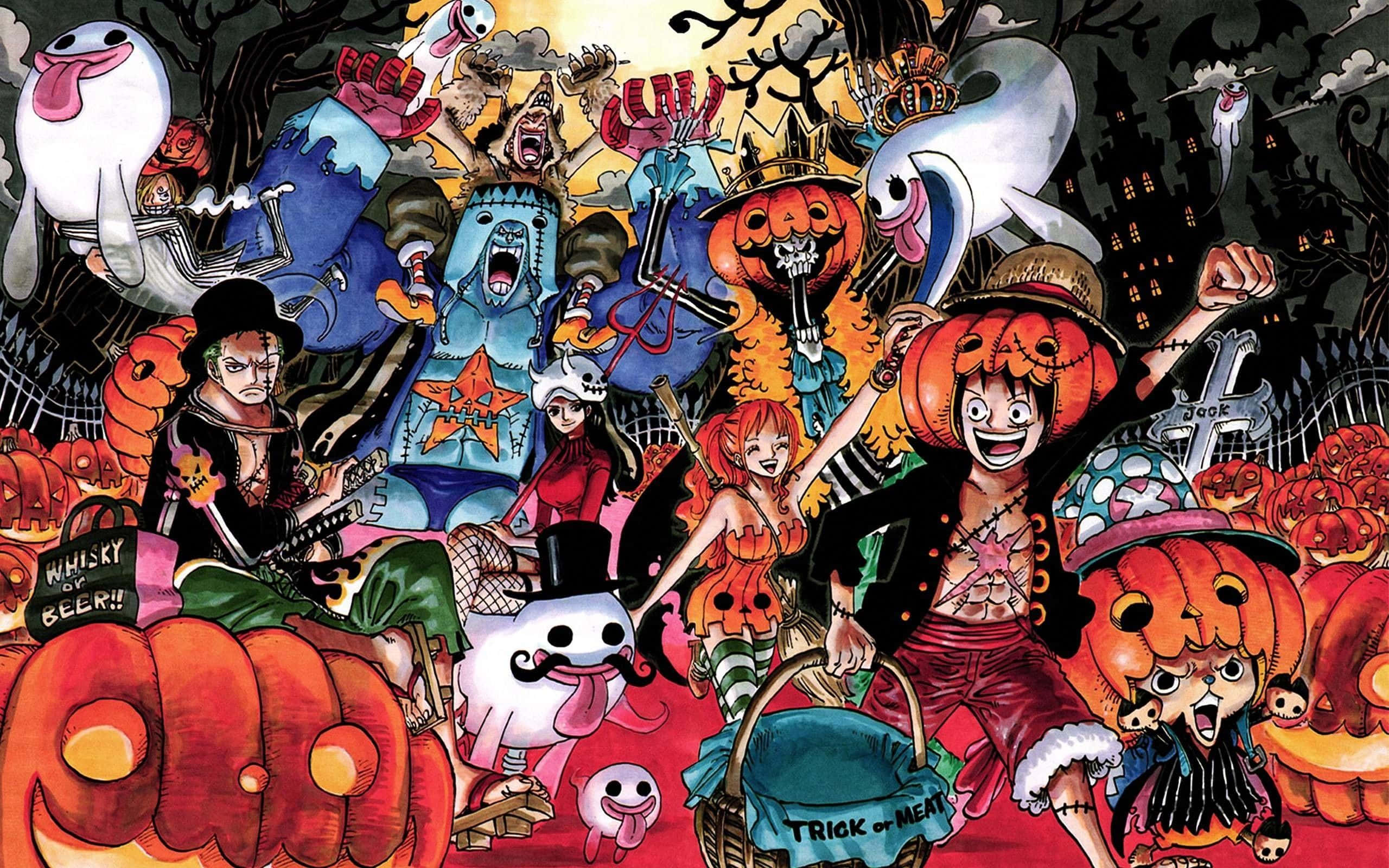 Larawan ng Halloween Party ng One Piece Wallpaper