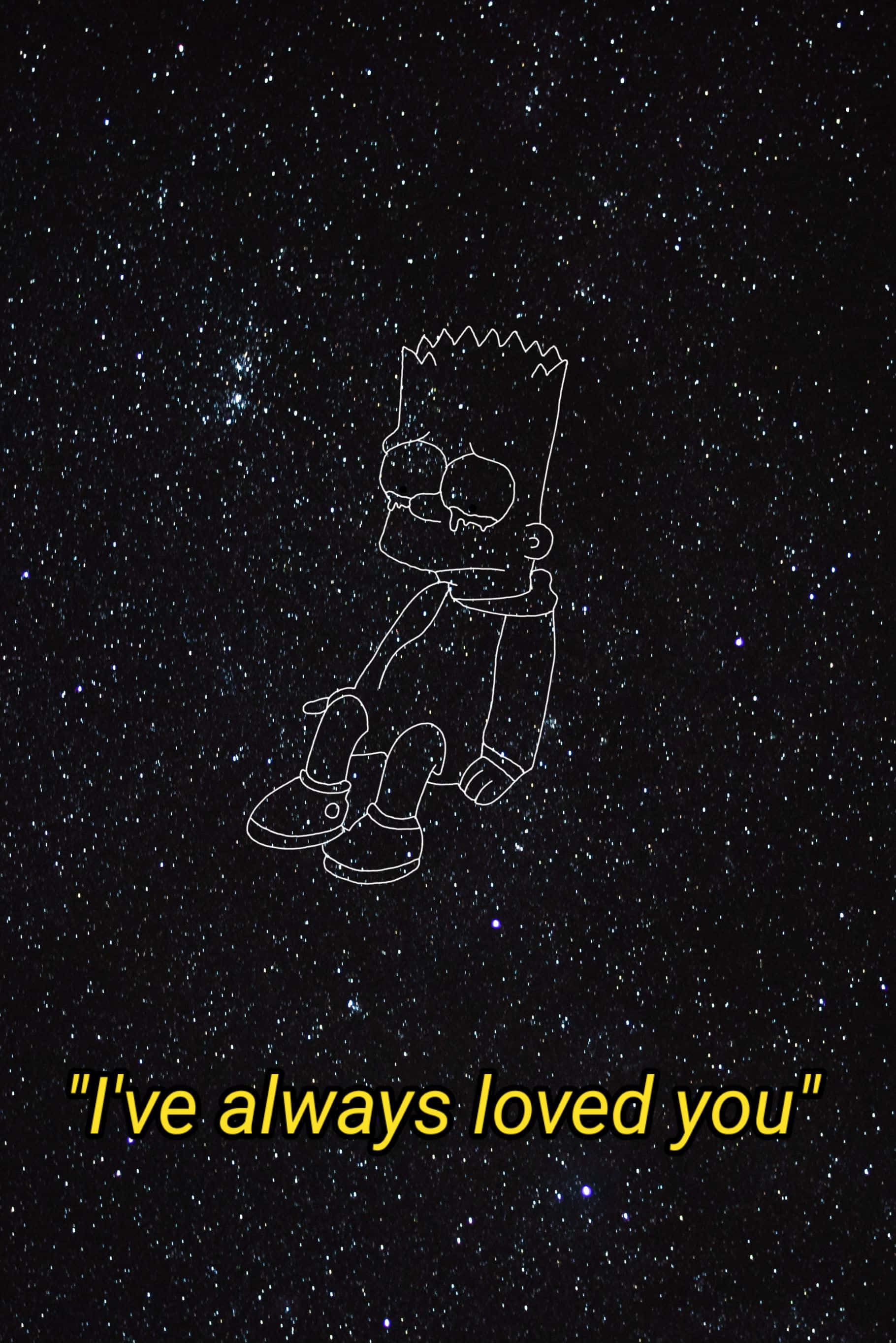 Larawan ng Konstelasyon ni Bart Simpson na Malungkot Wallpaper