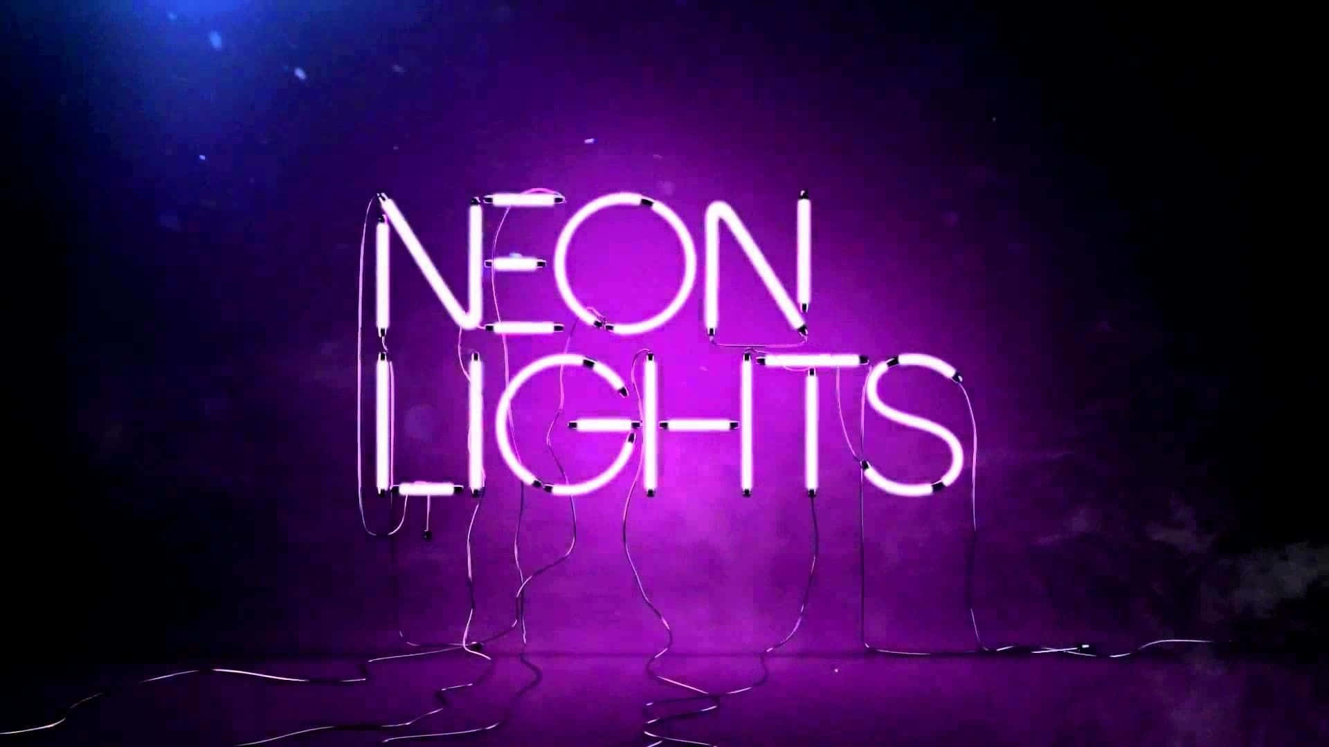 Larawan ng Madilim na Lilang Neon na Ilaw sa Gabi Wallpaper