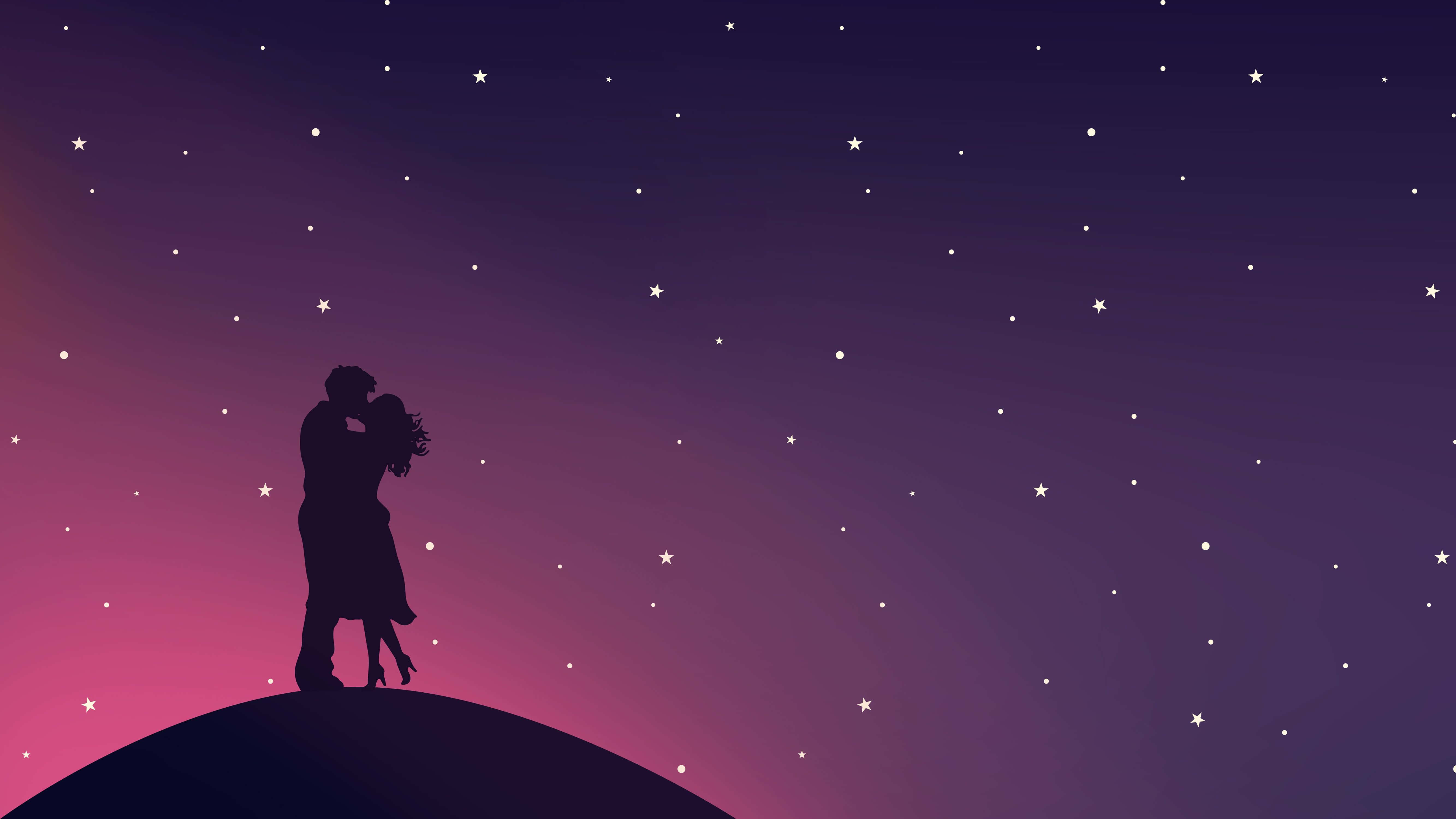 Larawan ng Magkasintang Magkasintahan na Naghahalikan Wallpaper
