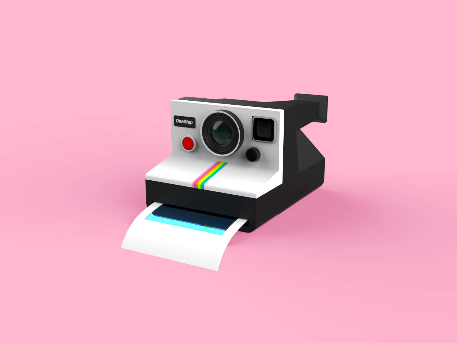 Larawan ng Pink na 3D Model na Polaroid Camera Wallpaper