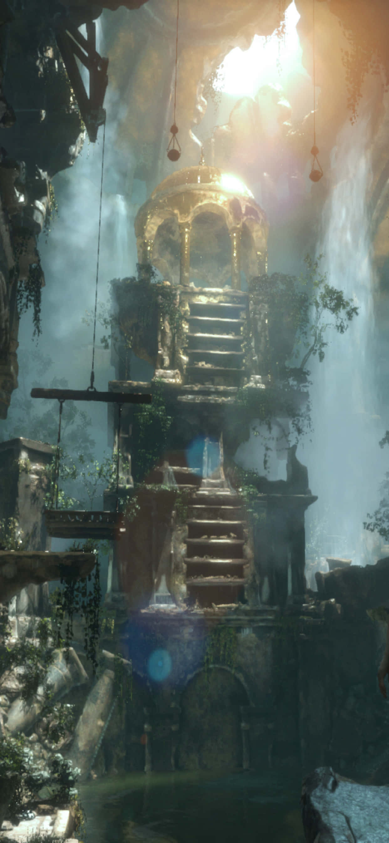 Larawan ng Rise Of The Tomb Raider sa isang iPhone Xs Max Wallpaper