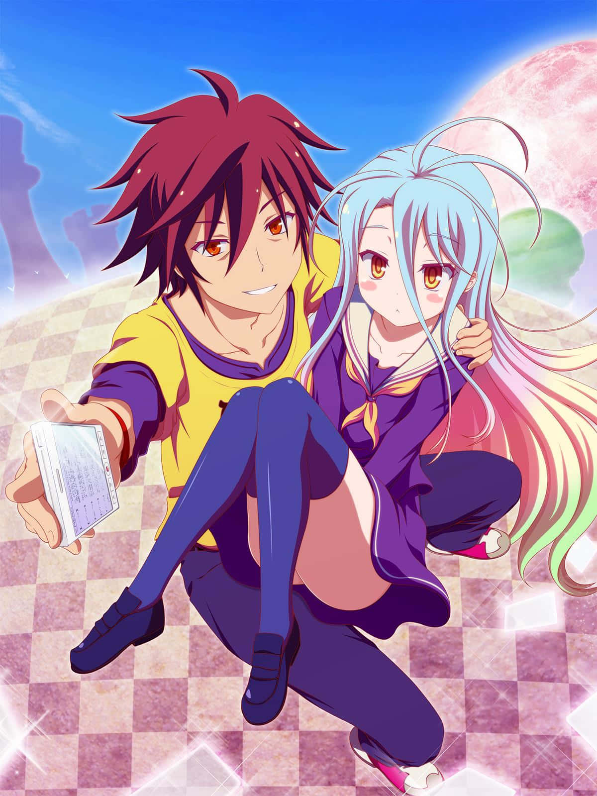 Larawan ng Sora at Shiro mula sa No Game No Life Wallpaper