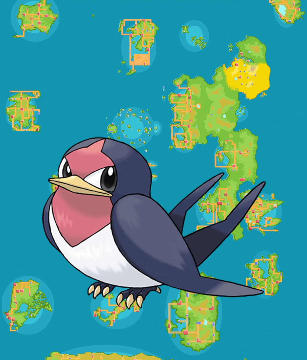 Larawan ng Taillow na may Mapa sa Likod Wallpaper