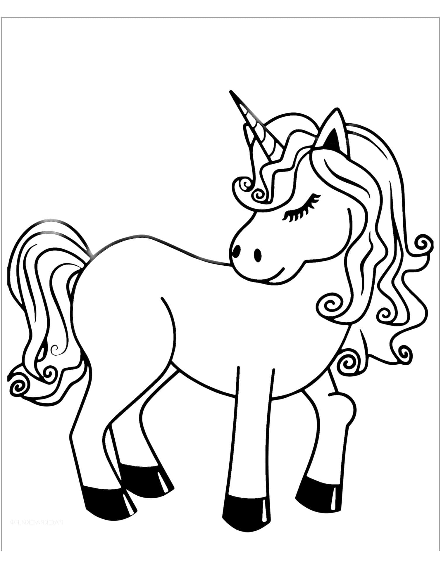 Larawan ng Unicorn na Guhit Linya Wallpaper