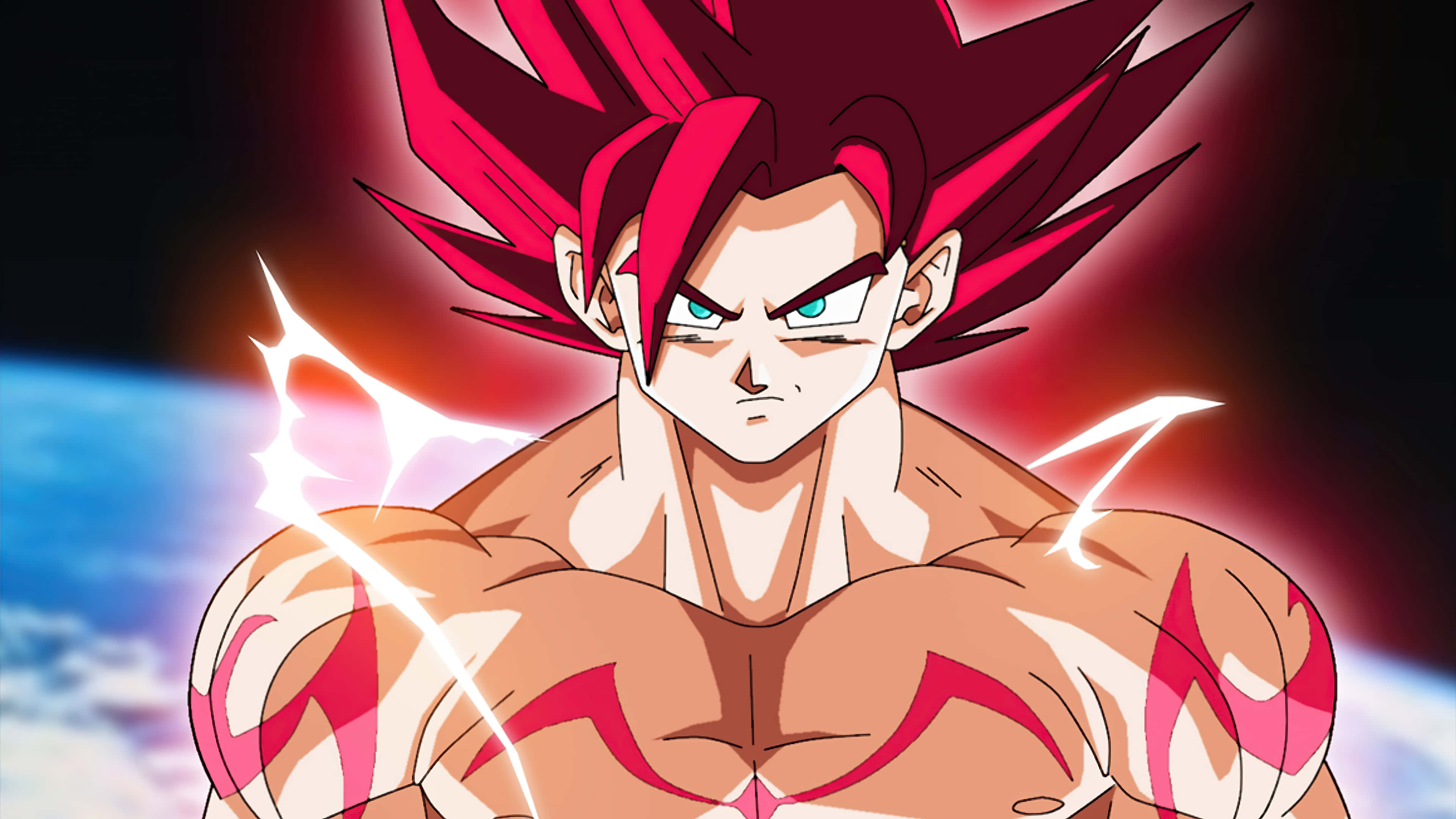 Larawan ni Goku na Pulang Buhok mula sa Dragon Ball Super Wallpaper