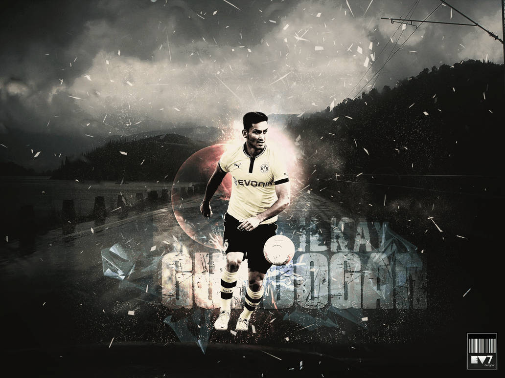 Larawan ni Ilkay Gundogan na Itim at Puti Wallpaper