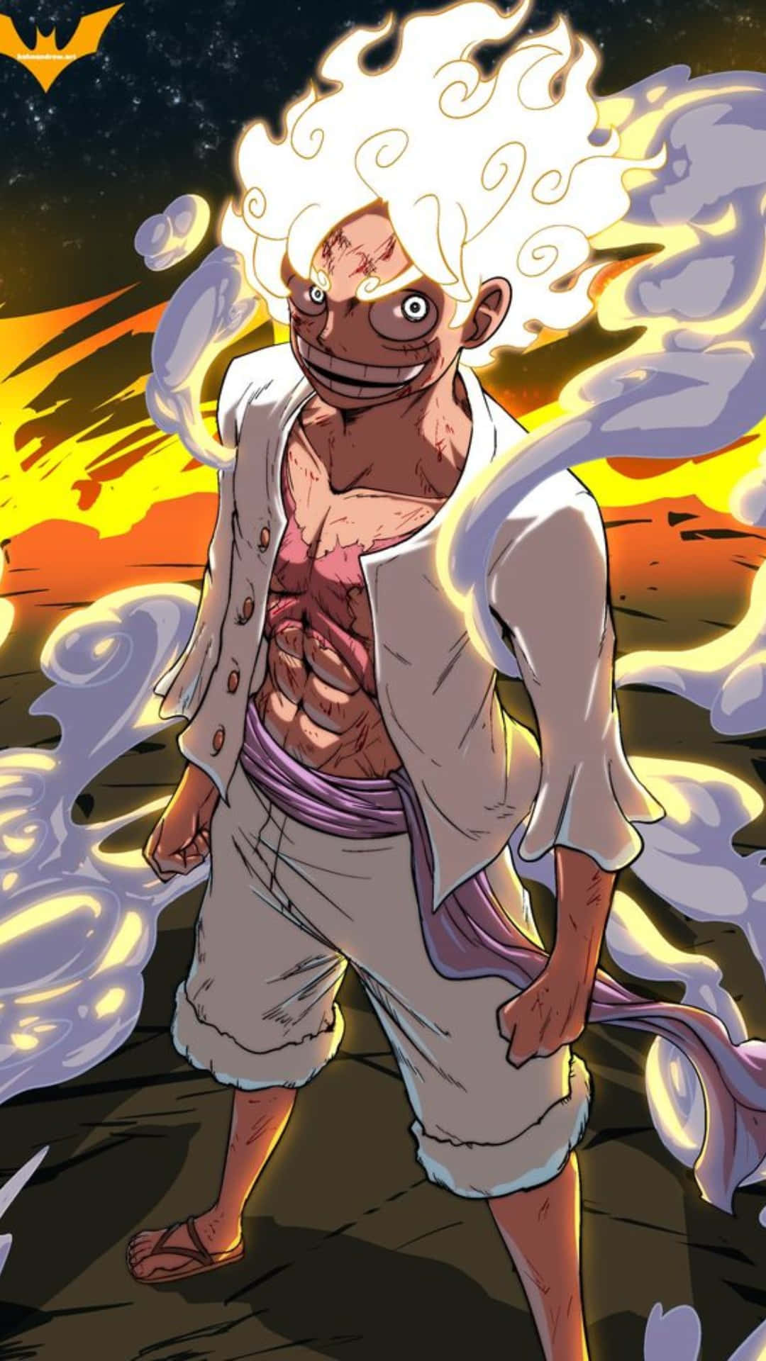 Larawan ni Luffy Gear 5 ng One Piece Wallpaper