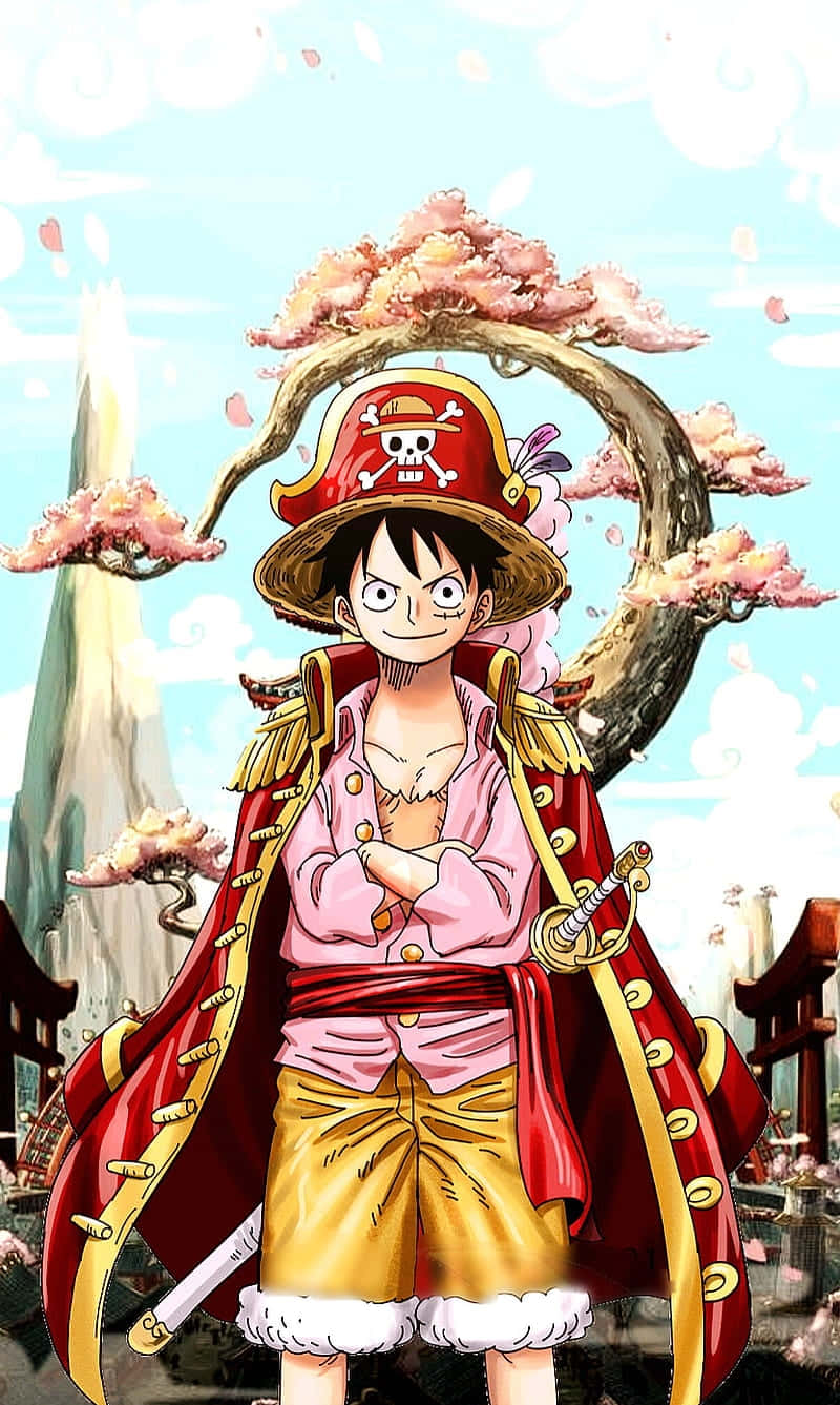 Larawan ni Luffy bilang Pirate King sa One Piece Wallpaper