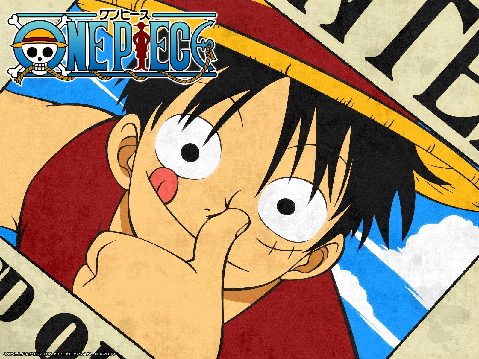 Larawan ni Luffy sa Wanted Poster One Piece Desktop Wallpaper