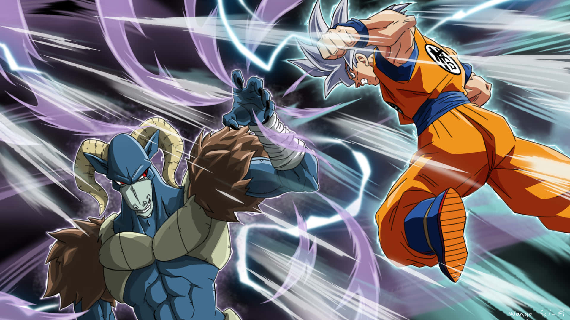 Larawan ni Moro Laban kay Goku Dragon Ball Super Wallpaper