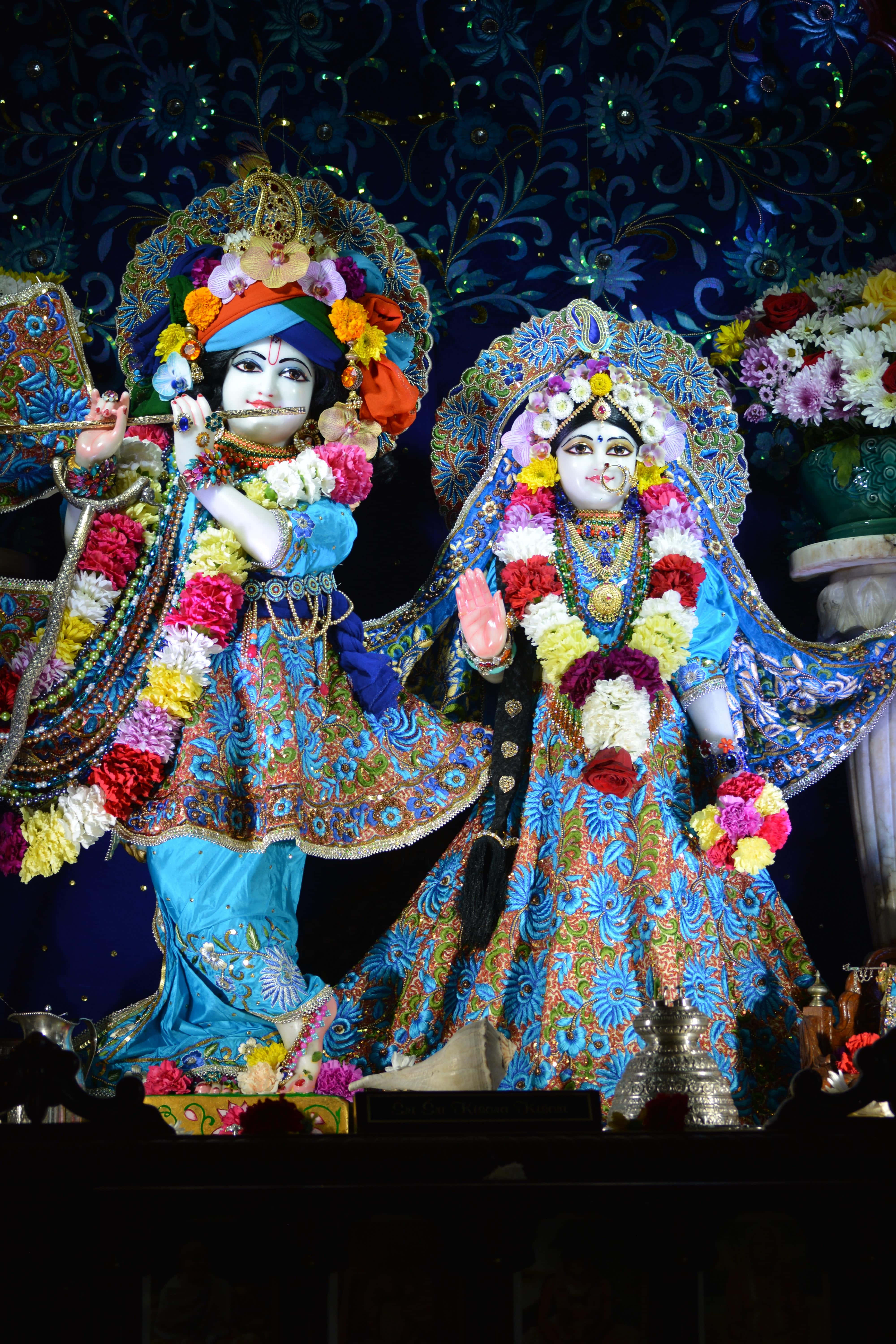 Larawan ni Radha Krishna sa Ilaw ng Bituin Wallpaper
