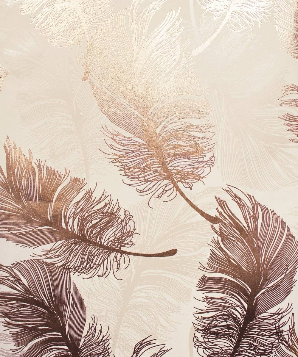 Larawan "Shiny Rose Gold Feather" Wallpaper