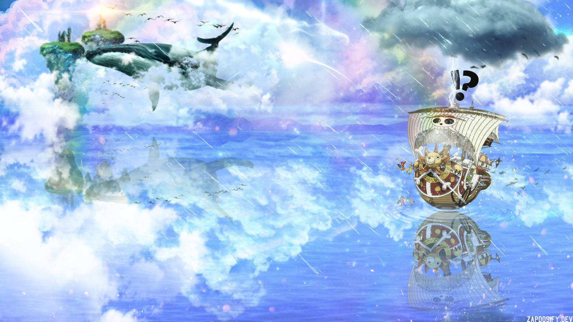 Larawan Thousand Sunny naglalayag patungo sa mga bagong pakikipagsapalaran Wallpaper