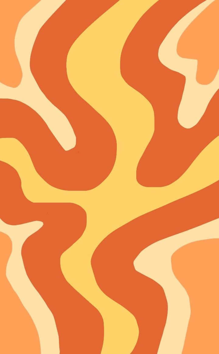 Larawang 70's Groovy na Kahel na Kubang Paliku-liko Wallpaper