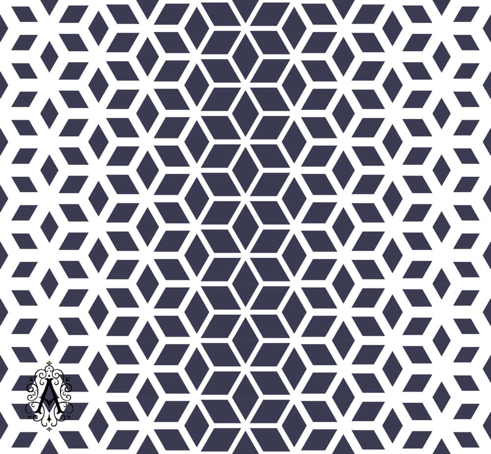 Larawang Asul at Puti na May Geometrikong Disenyo Wallpaper