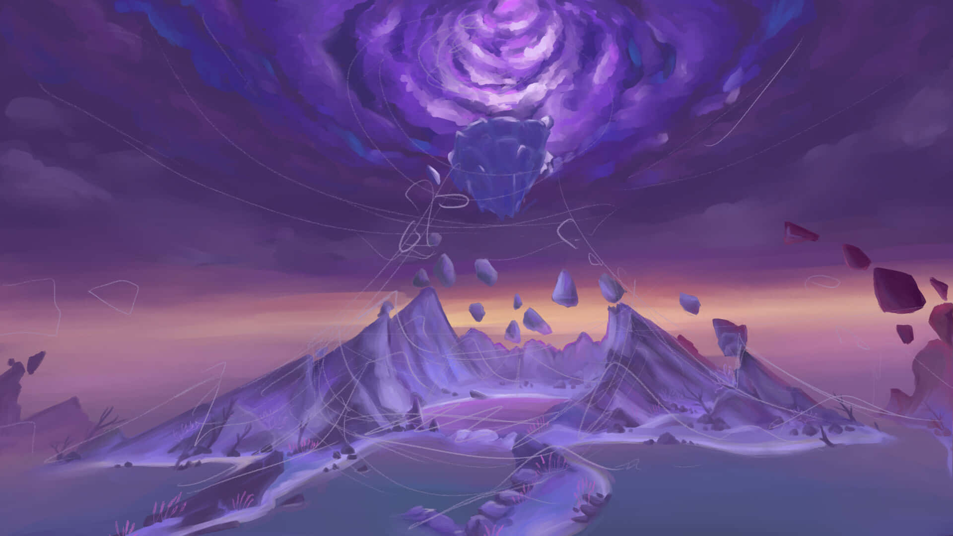 Larawang Chaotic Purple ng Isla ng Seirai Wallpaper