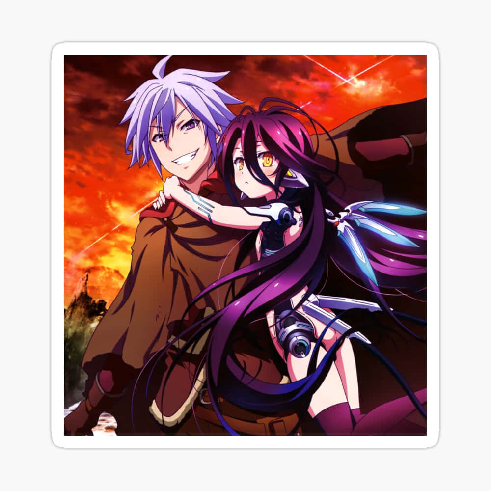 Larawang Riku na Nagdadala kay Shuvi mula sa No Game No Life Wallpaper
