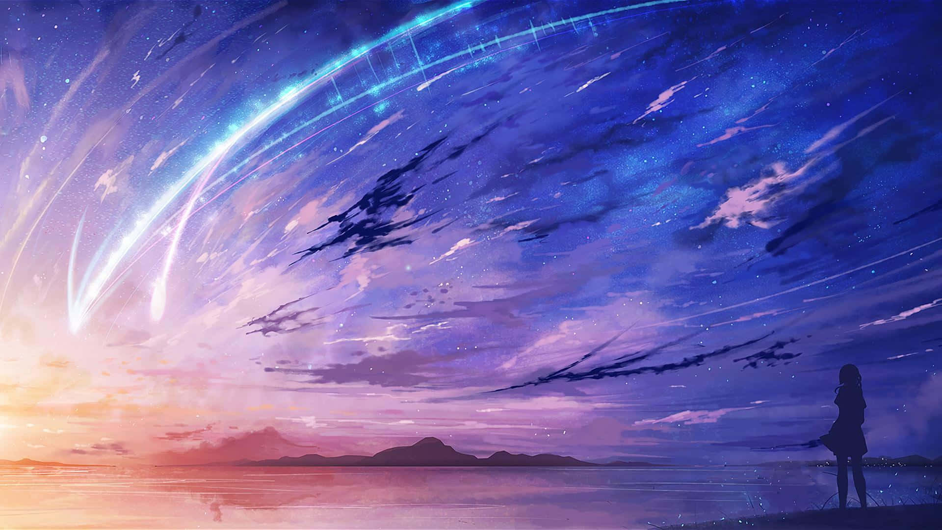 Larawang Surreal na Eksena ng Isang Purple Anime Fantasy World Wallpaper