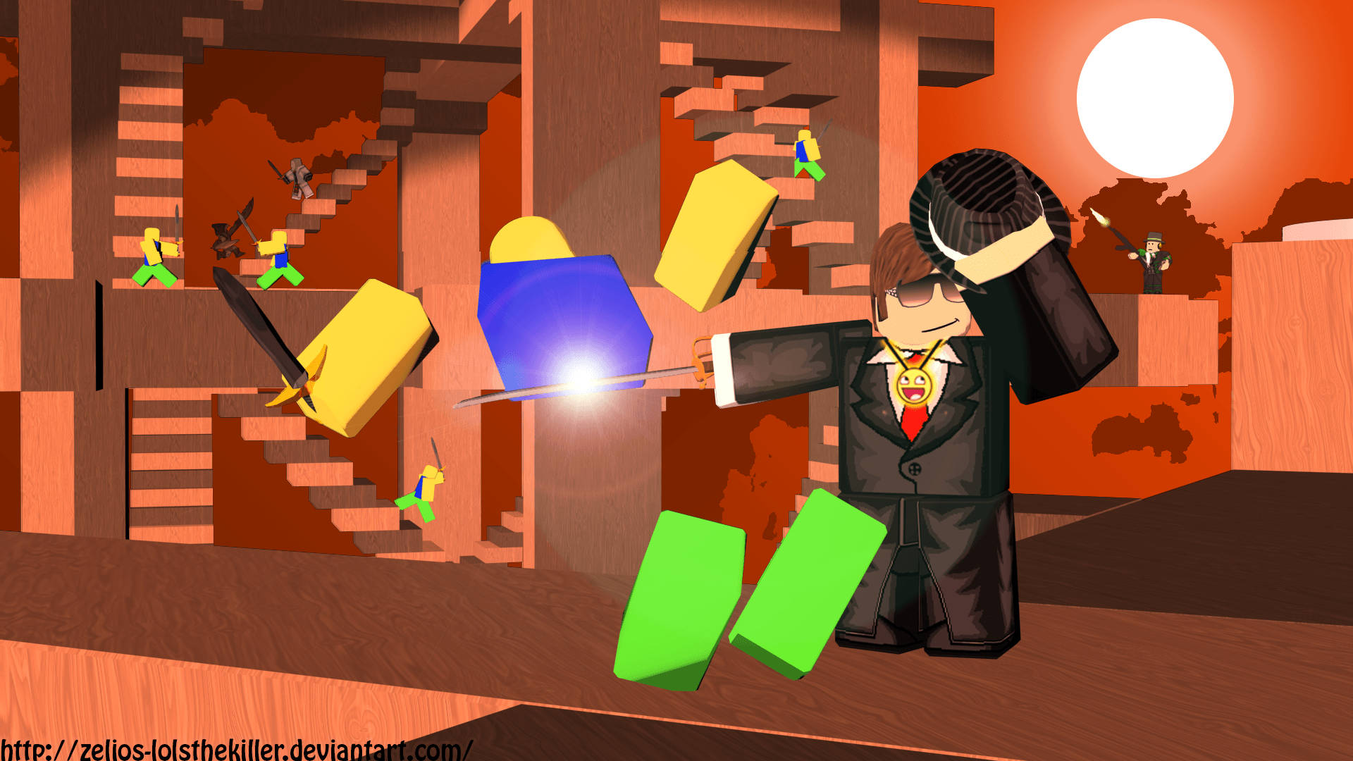 “Laruin ang iyong paboritong laro nang may istilo gamit ang isang Tuxedo avatar sa Roblox!” Wallpaper