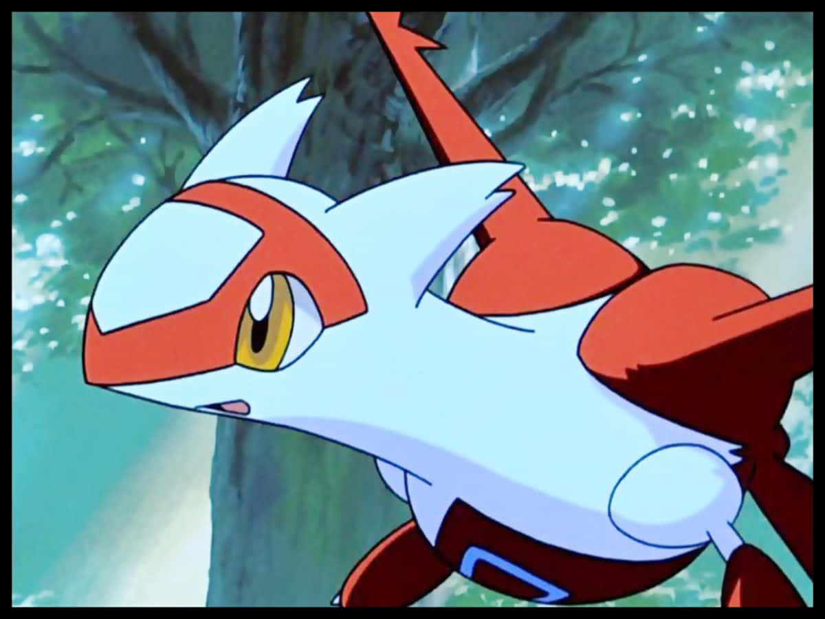 Latias na may Puno sa Likuran Wallpaper