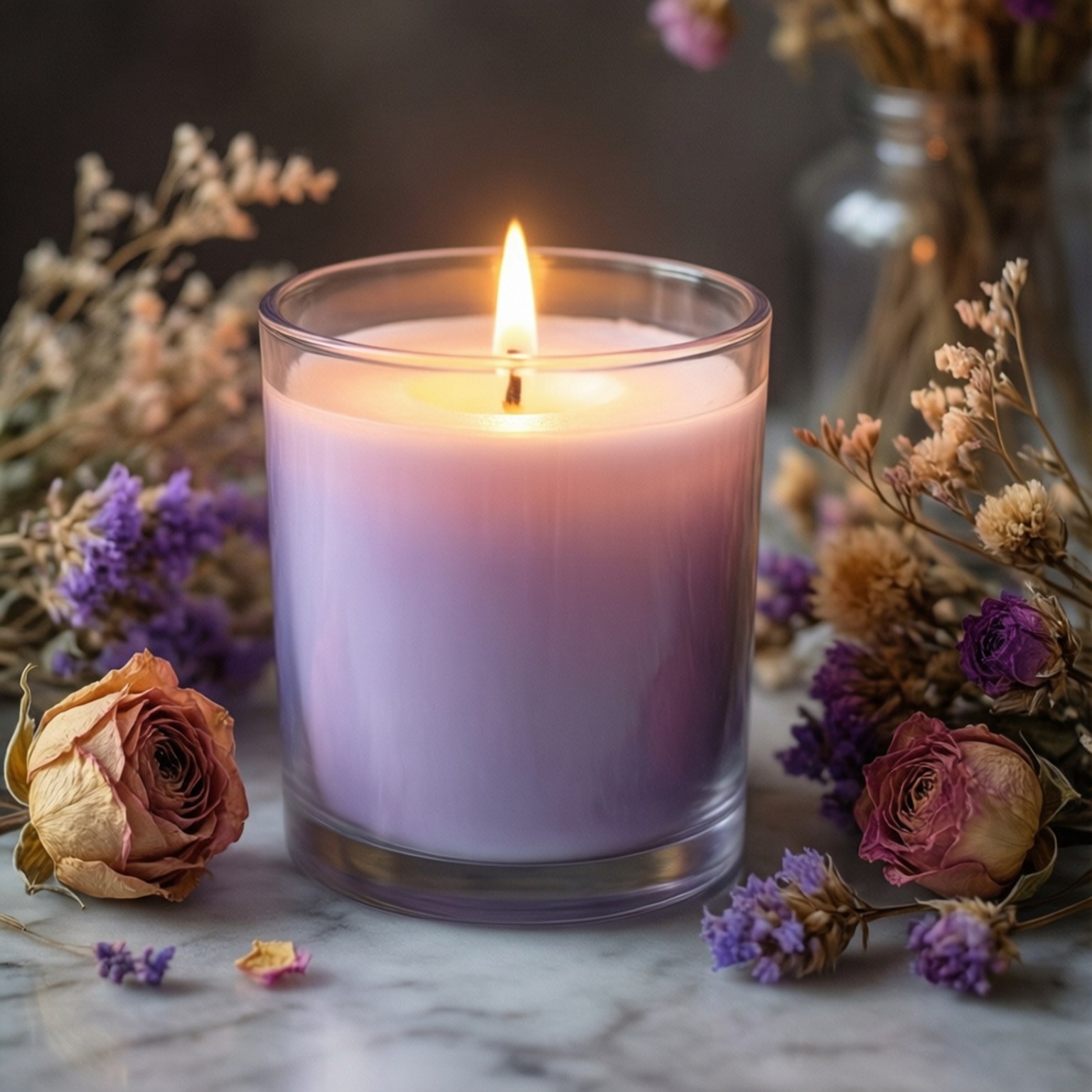 Lavender na Kandila Wallpaper