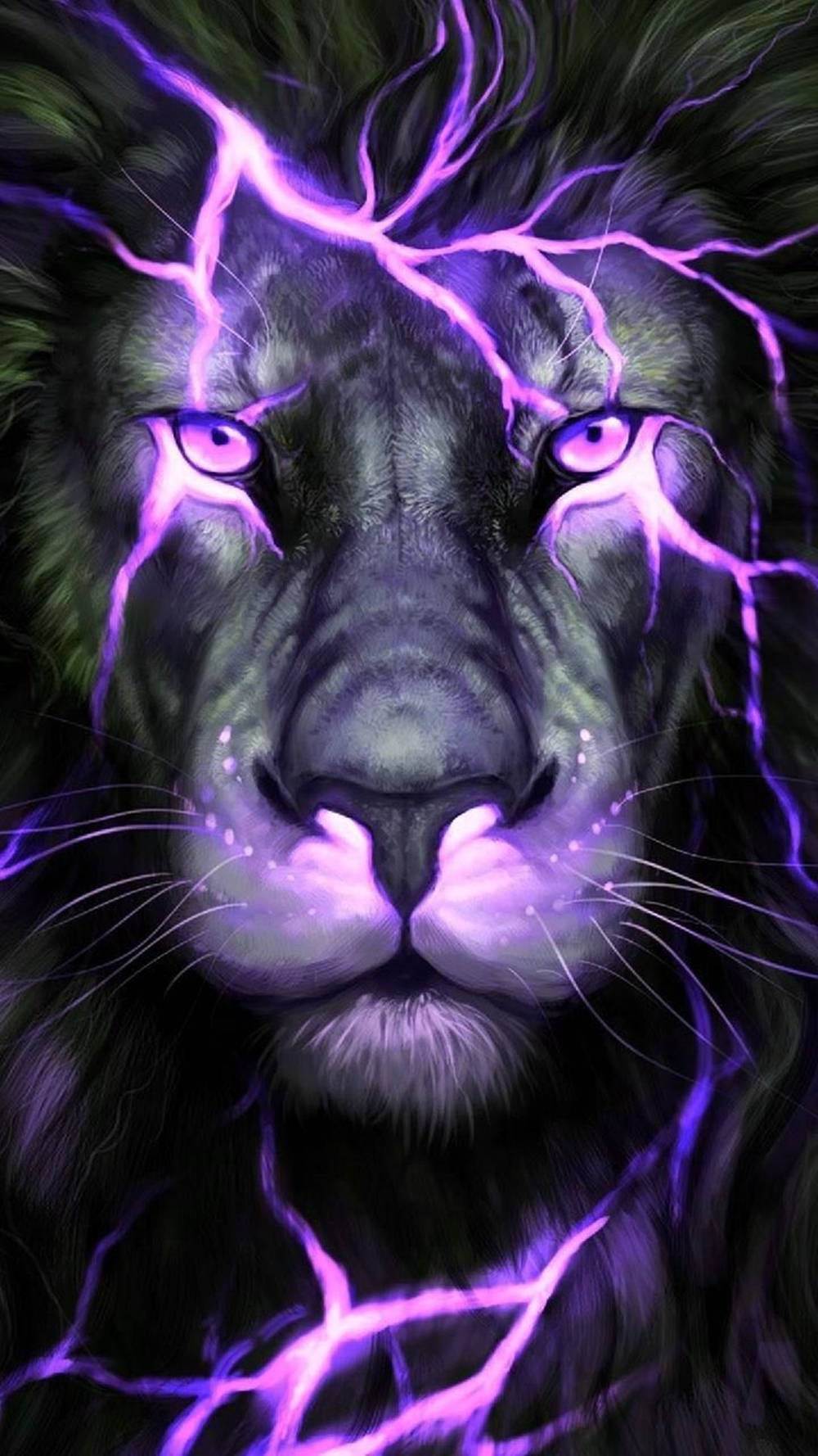 Leon na Neon na Lila sa Galaxy Wallpaper