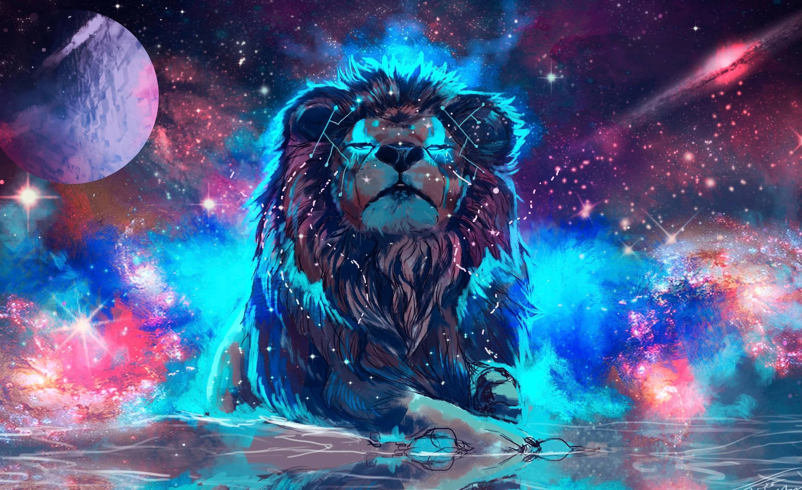 Leon ng Cyan Galaxy Wallpaper