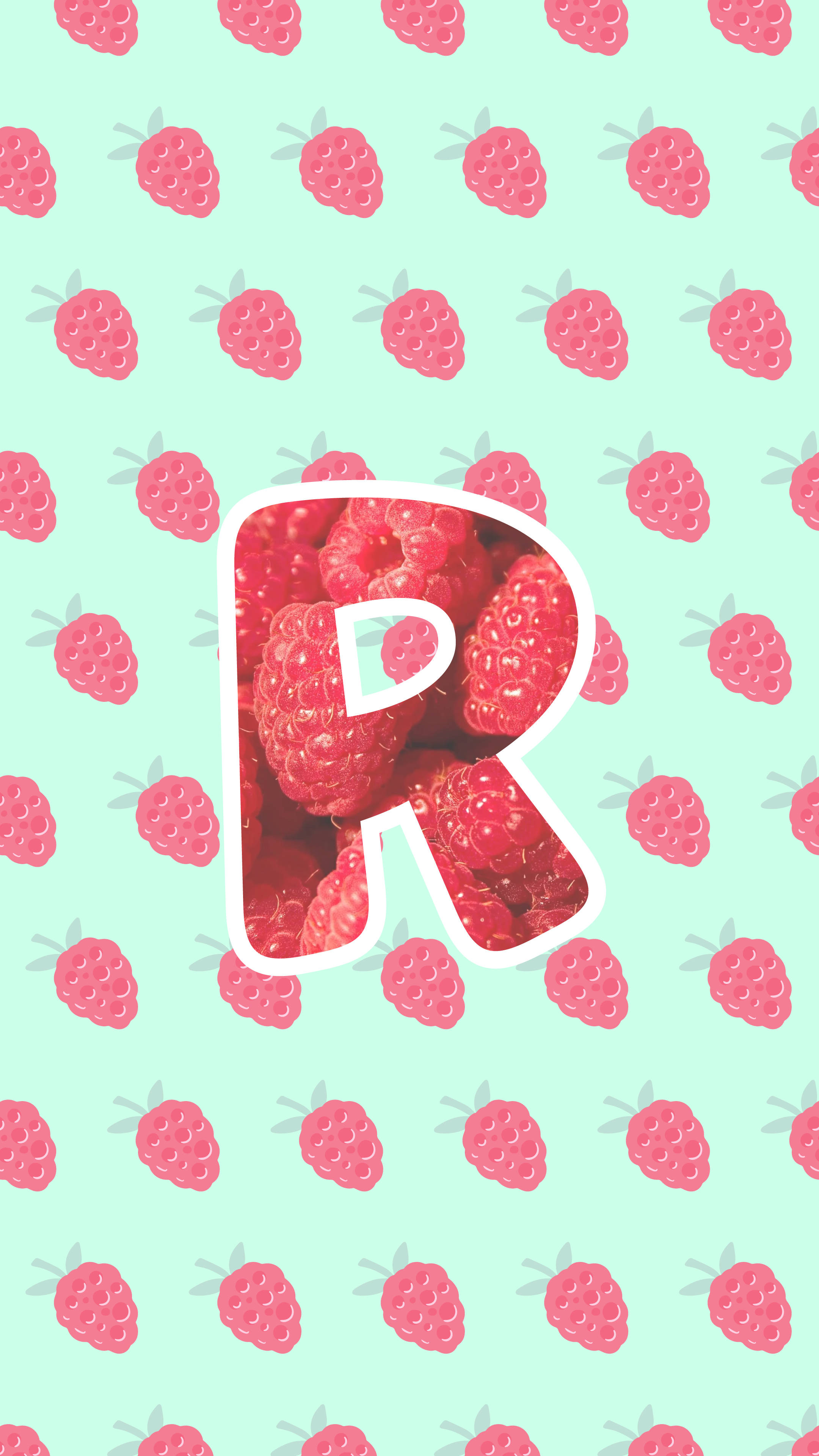 Letra R na Strawberry Wallpaper