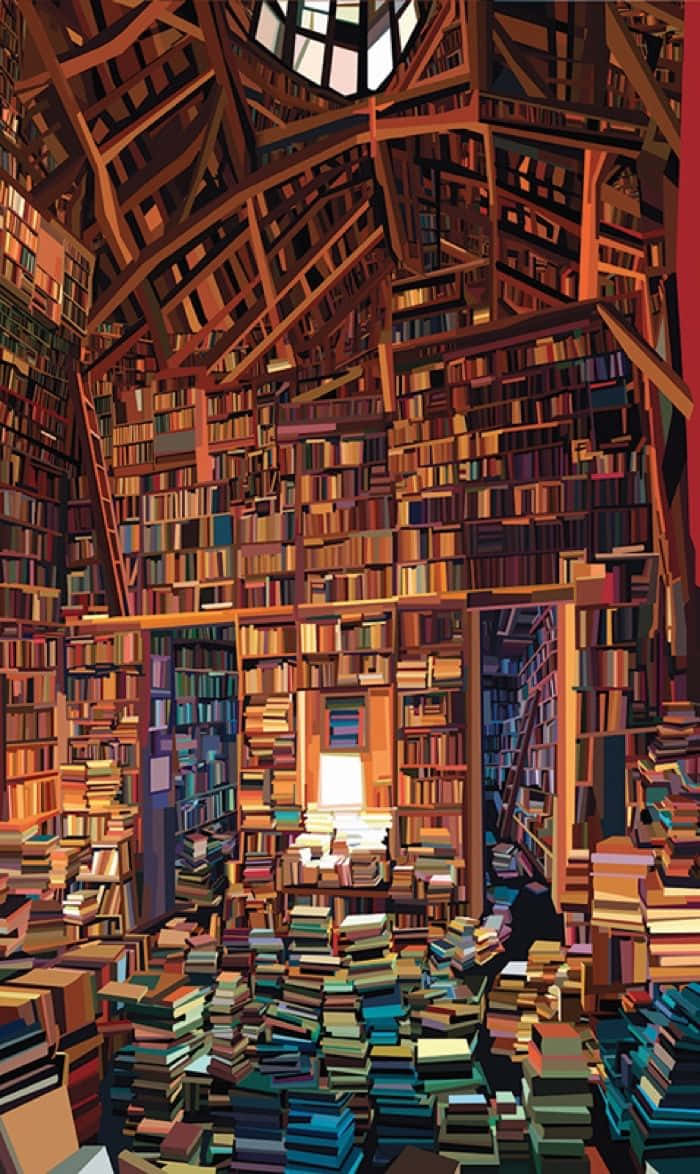 Library Painting Picture Wallpaper