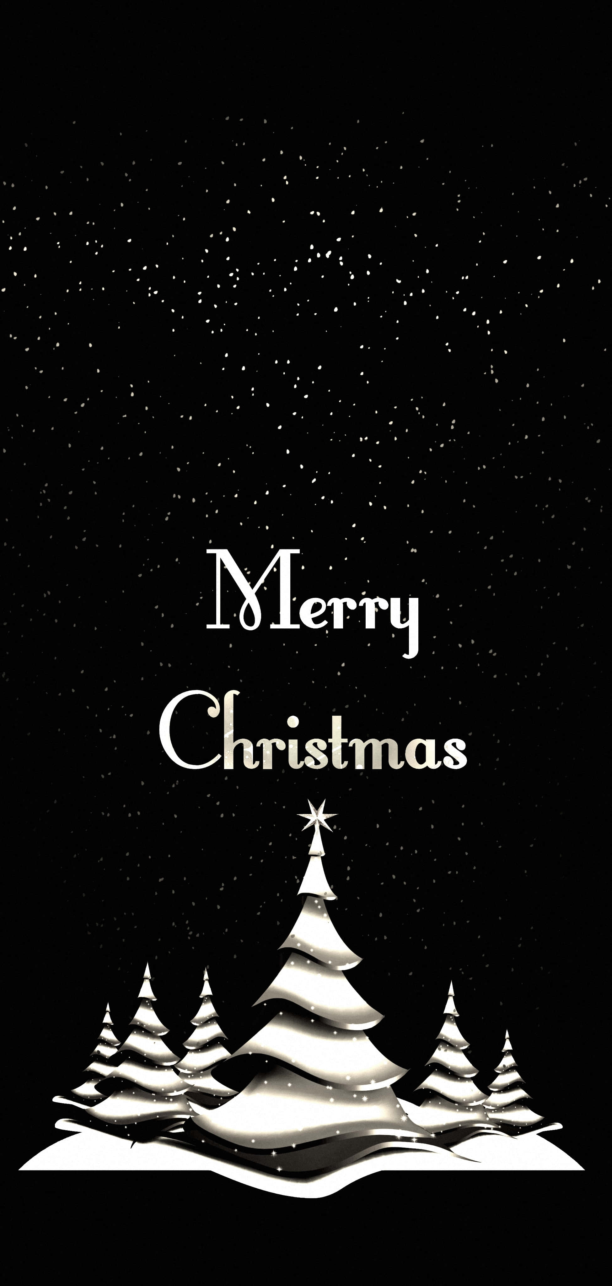 Libreng Maligayang Pasko na Pagbati Itim at Puti na Larawan Wallpaper