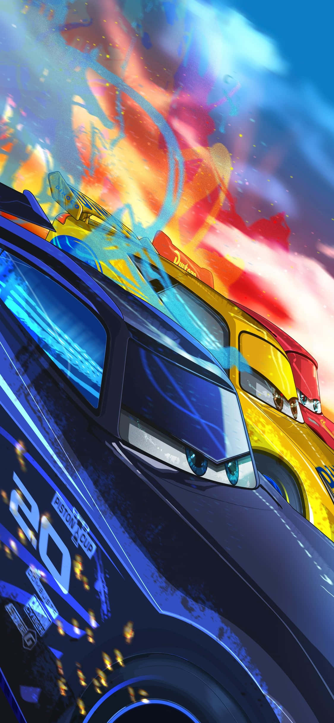 Lightning, Storm Race iPhone X Cars Background Wallpaper
