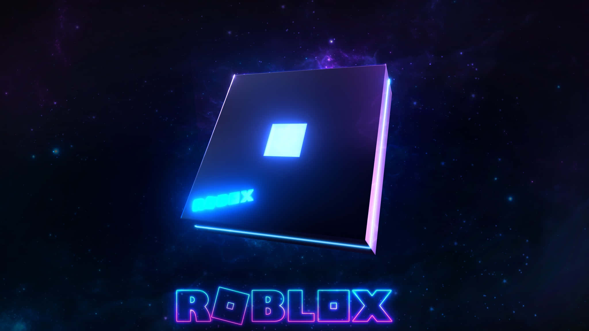 Lila Asul na Logo ng Roblox Wallpaper