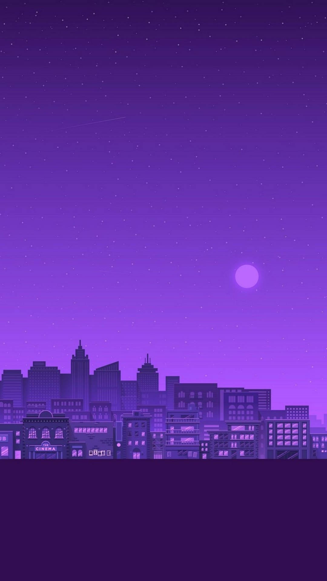 Lila at Aesthetic na Lungsod sa Gabi Wallpaper
