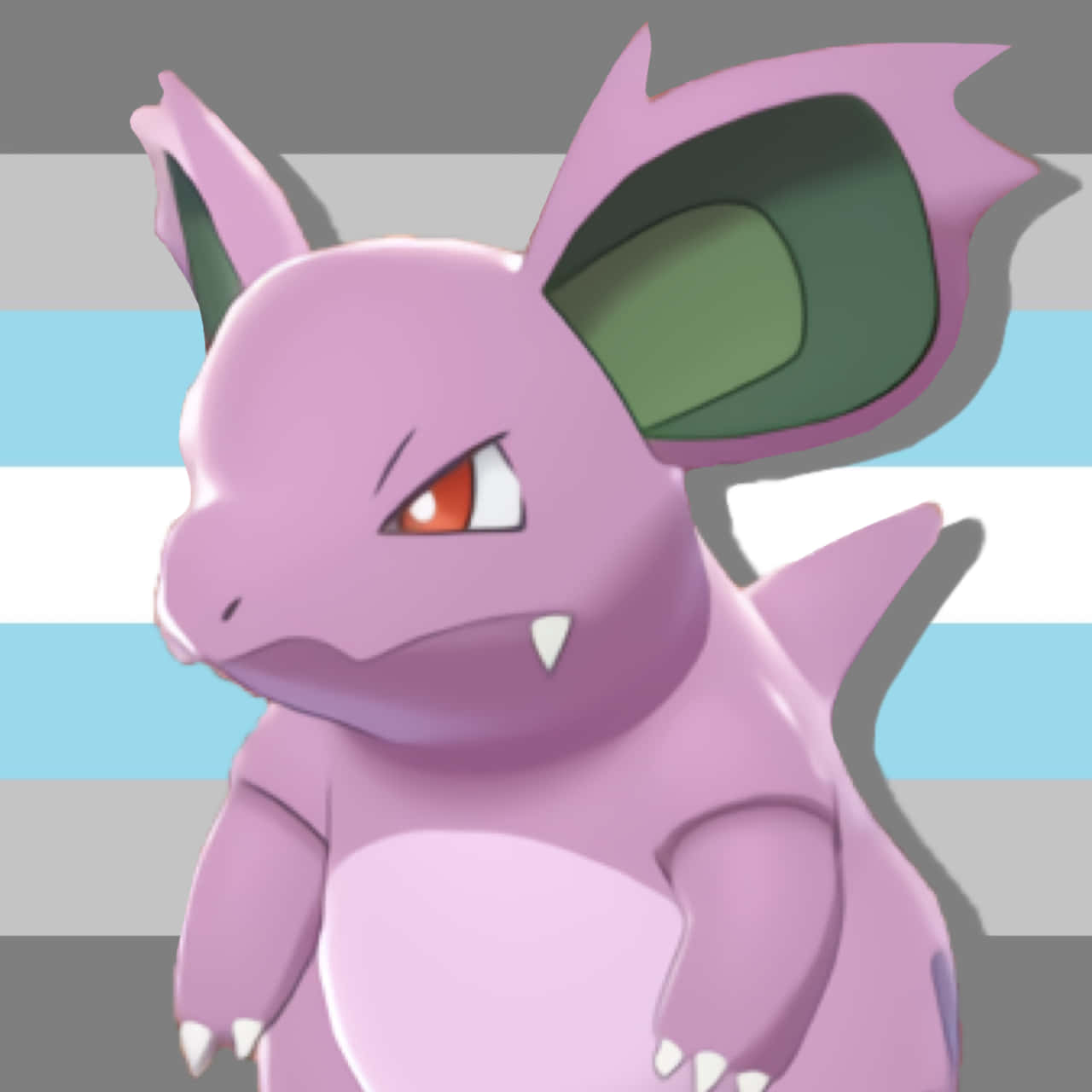 Lila na Nidorina na may Watawat ng Pagmamalaking Demiboy Wallpaper