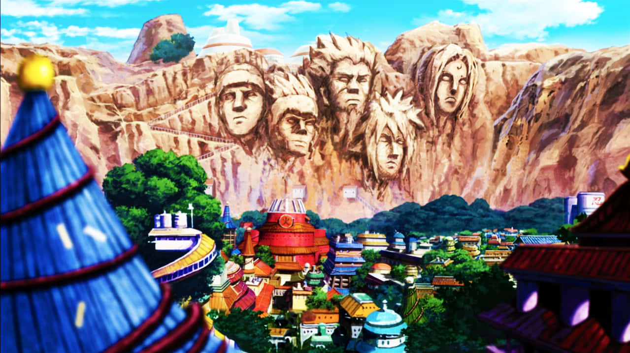 Limang Mukha ng Hokage sa Konohagakure Hidden Leaf Village Wallpaper