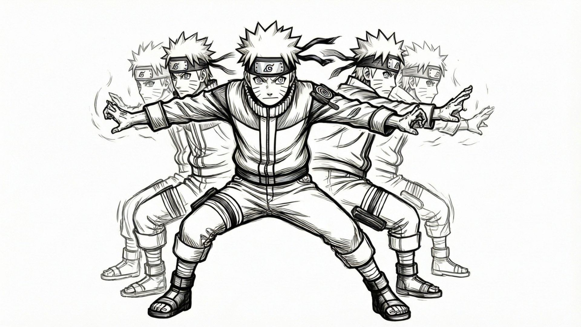 Line Art ng Shadow Clone Wallpaper
