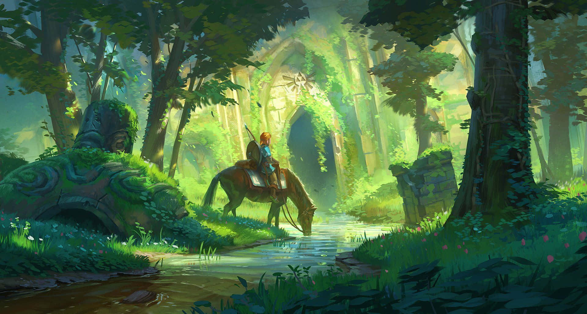 Link, ang Bayani ng Hyrule sa The Legend of Zelda Wallpaper
