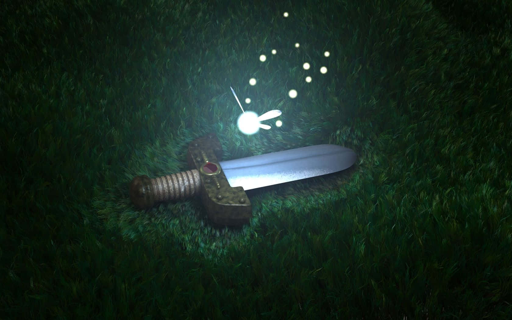 Link at ang maalamat na Triforce mula sa Legend of Zelda Wallpaper