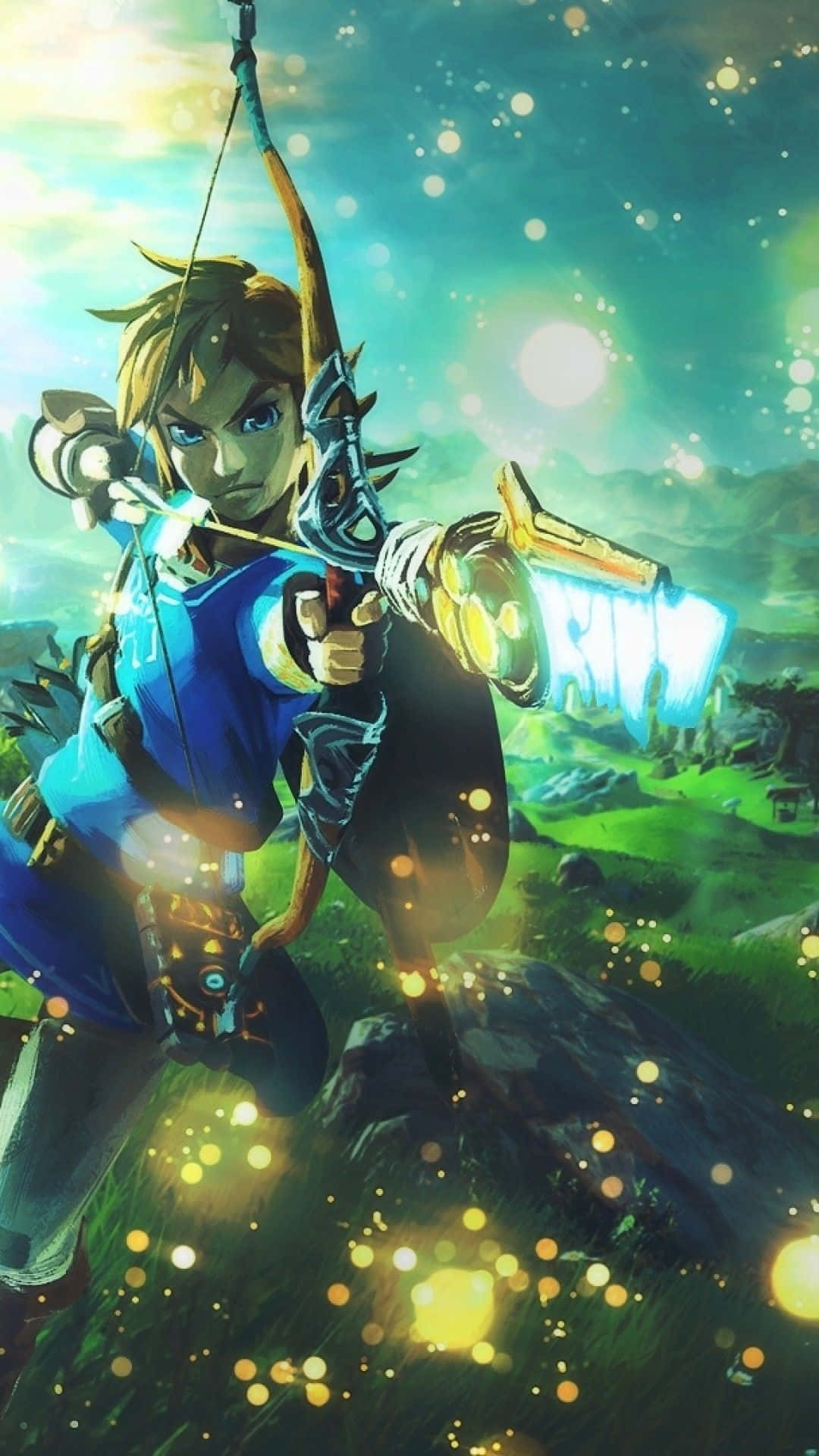 Link na may Pana at Palaso mula sa Zelda BOTW Wallpaper