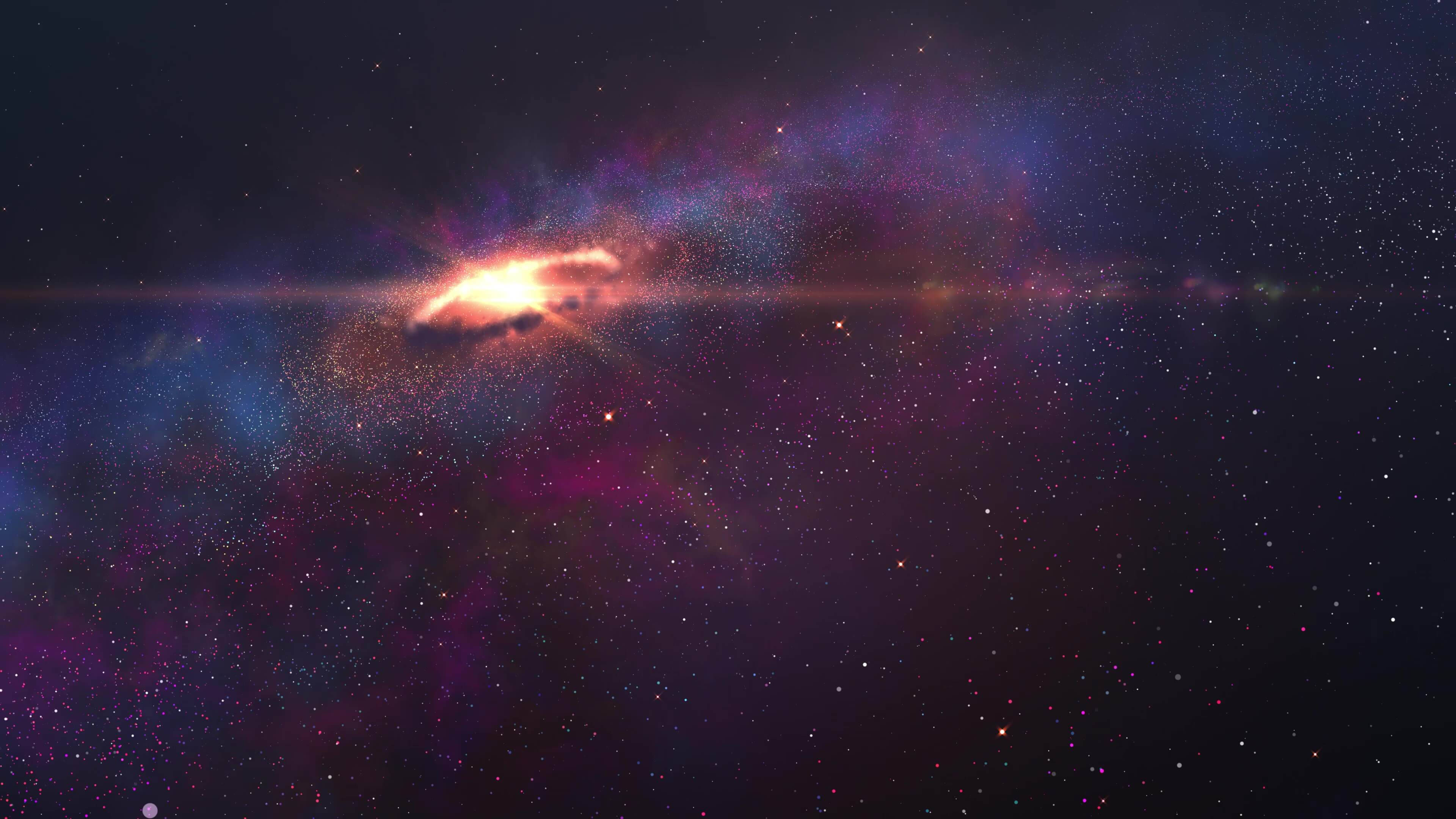 Live Orange Spiral Galaxy Wallpaper